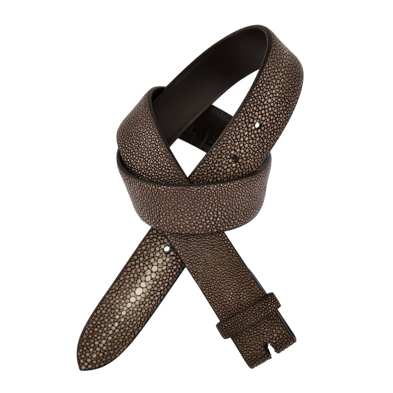 ELBBELT Rochenleder Gürtel in Braun 3,5cm