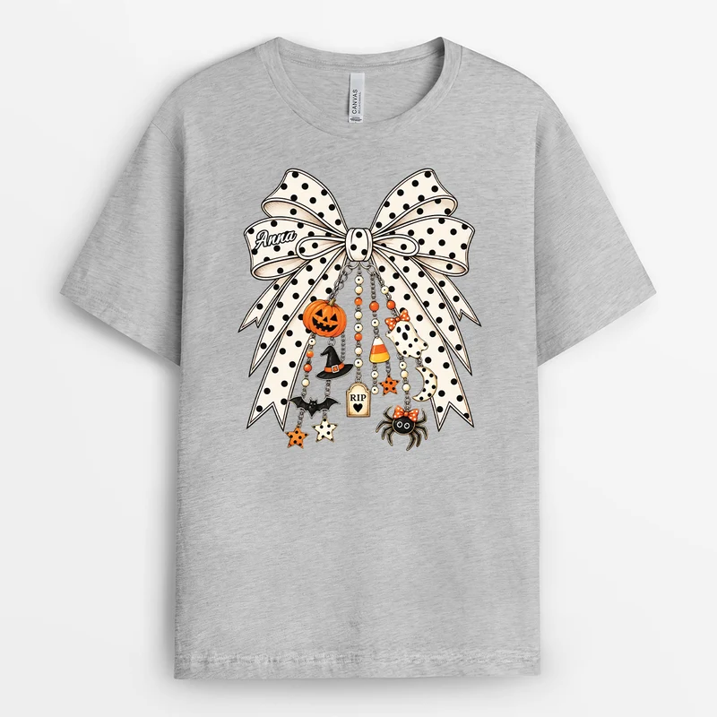 Halloween Schleife - Personalisierte T Shirts Damen Weiß