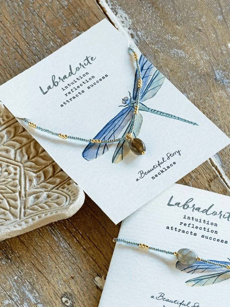 Wishing Labradorit Halskette Goldfarben