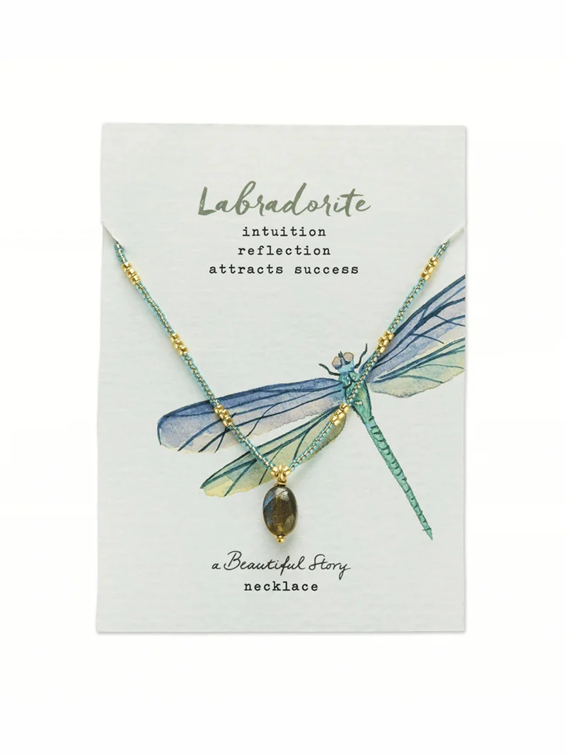Wishing Labradorit Halskette Goldfarben