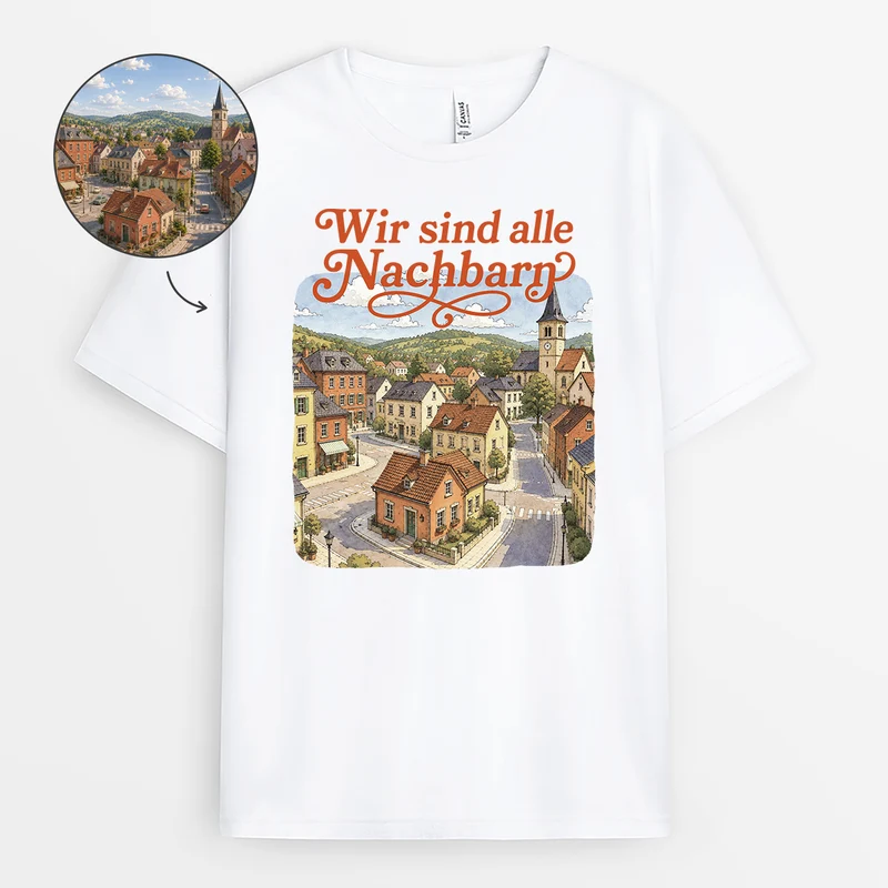 Wir Sind Alle Nachbarn - T Shirt Personalisiert
