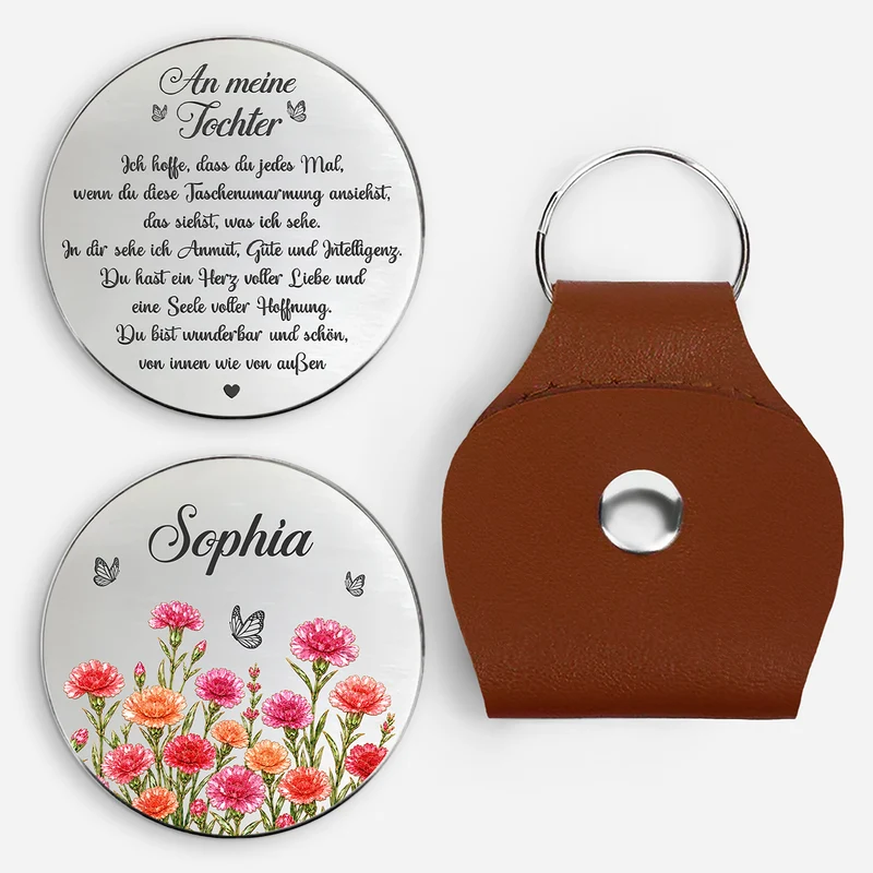 Du Hast Ein Herz Voller Liebe Und Eine Seele Voller Hoffnung - Pocket Hug Schlüsselanhänger Personalisiert Mama Oma Geburtsmonat Blume