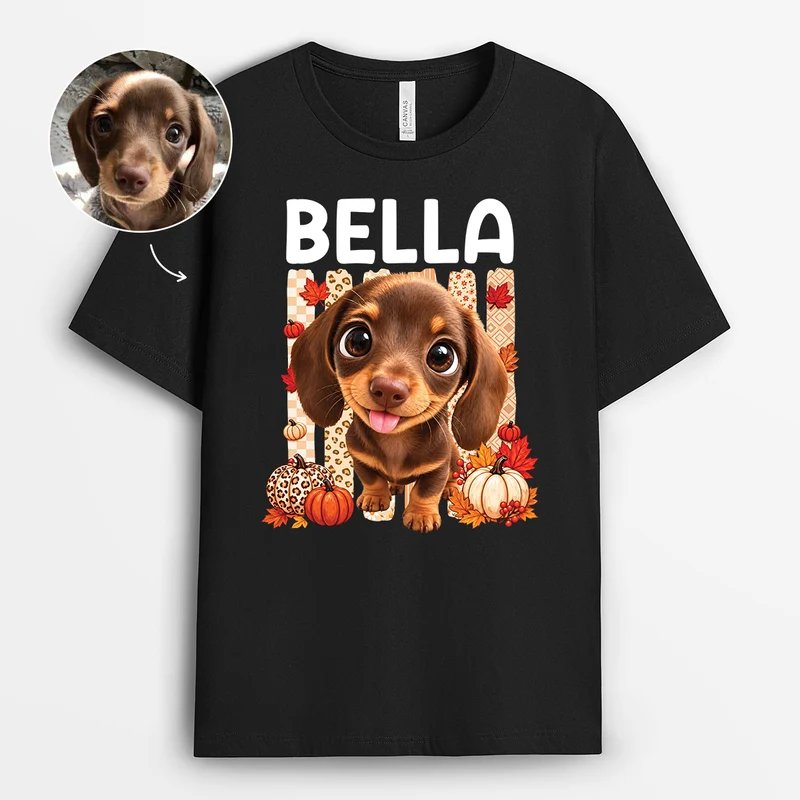 Haustier Foto - Herbst T Shirt Personalisiert