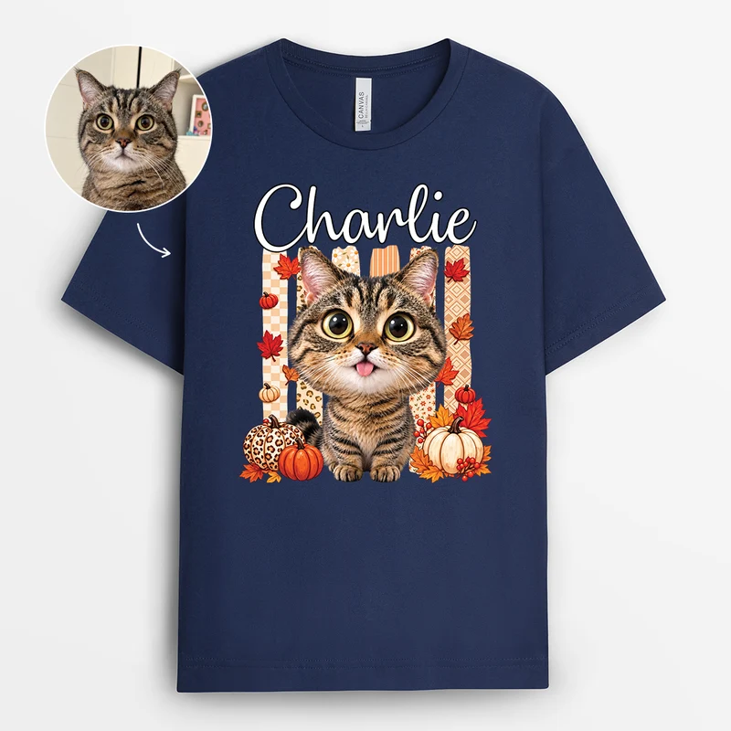 Haustier Foto - Herbst T Shirt Personalisiert