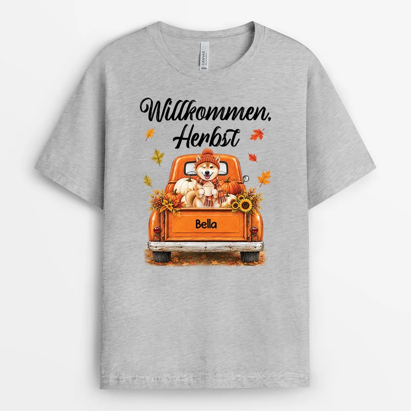 Haustier AI Bild Generator - Hallo Herbst Shirt Personalisiert