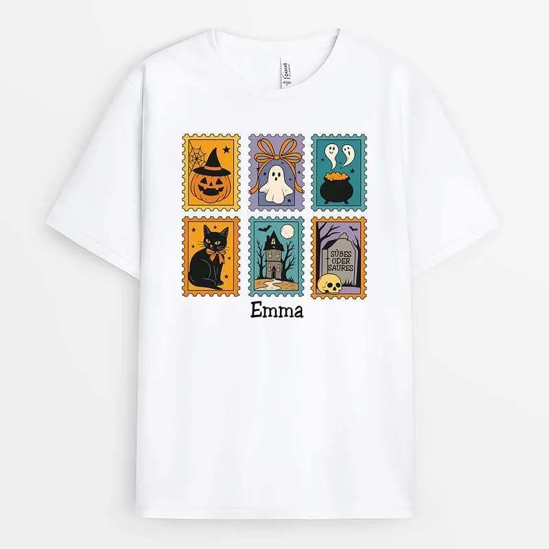 Süßes Oder Saures - Personalisiertes Geschenk | Halloween Shirt Weiß