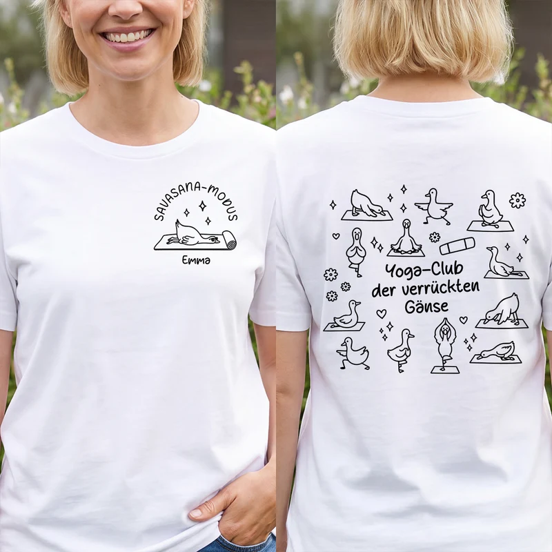 Es Ist Yoga-Zeit - Personalisierte Geschenke Frauen | T Shirt Bedrucken Beidseitig