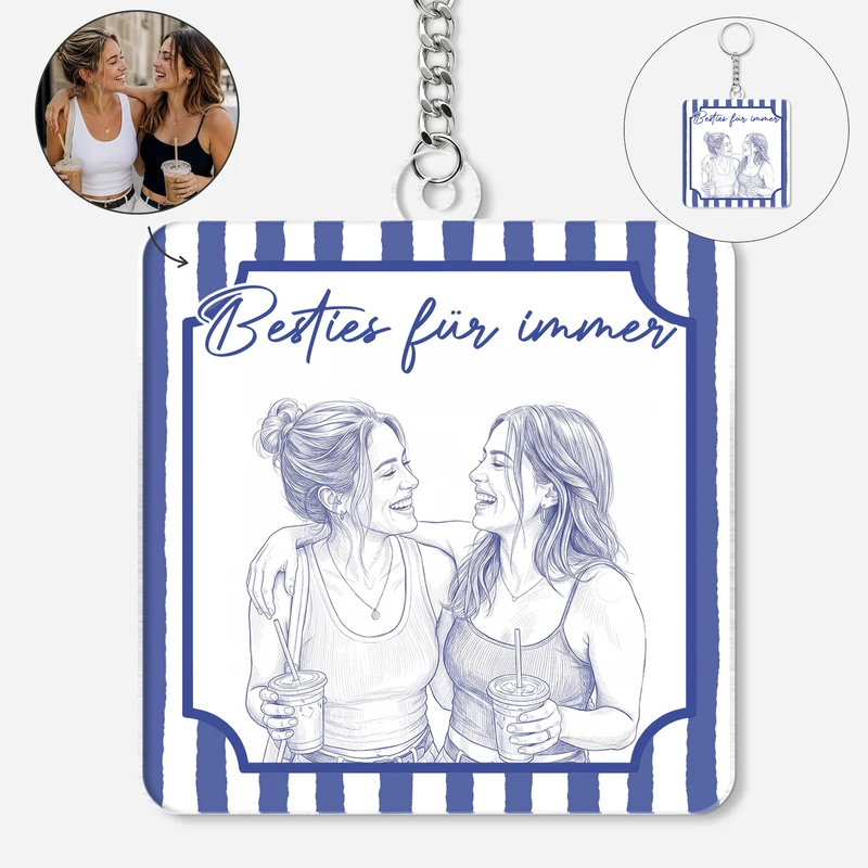 Beste Freundinnen Für Immer - Personalisierte Geschenke Foto | Acryl Schlüsselanhänger