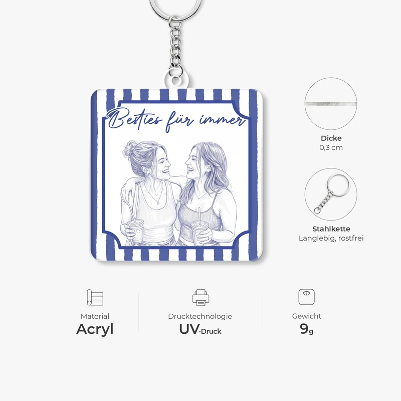 Beste Freundinnen Für Immer - Personalisierte Geschenke Foto | Acryl Schlüsselanhänger