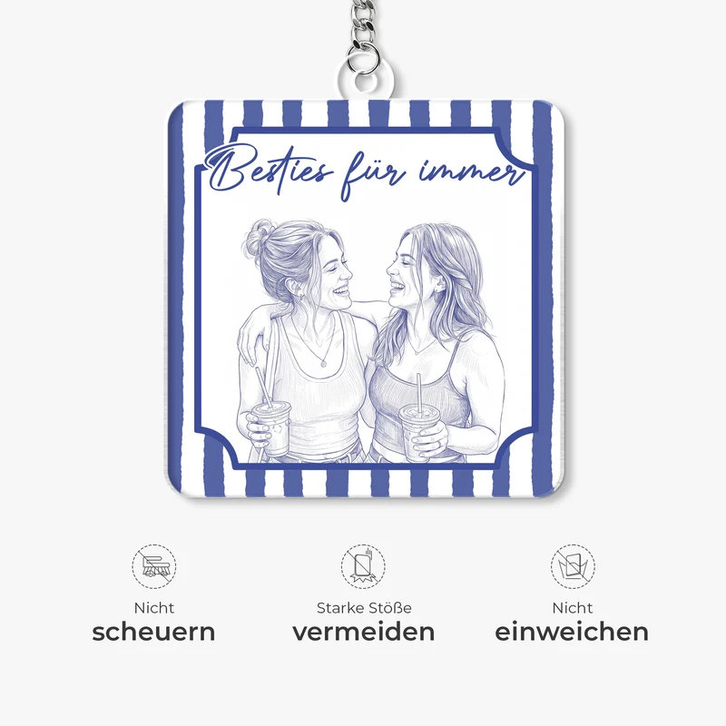 Beste Freundinnen Für Immer - Personalisierte Geschenke Foto | Acryl Schlüsselanhänger