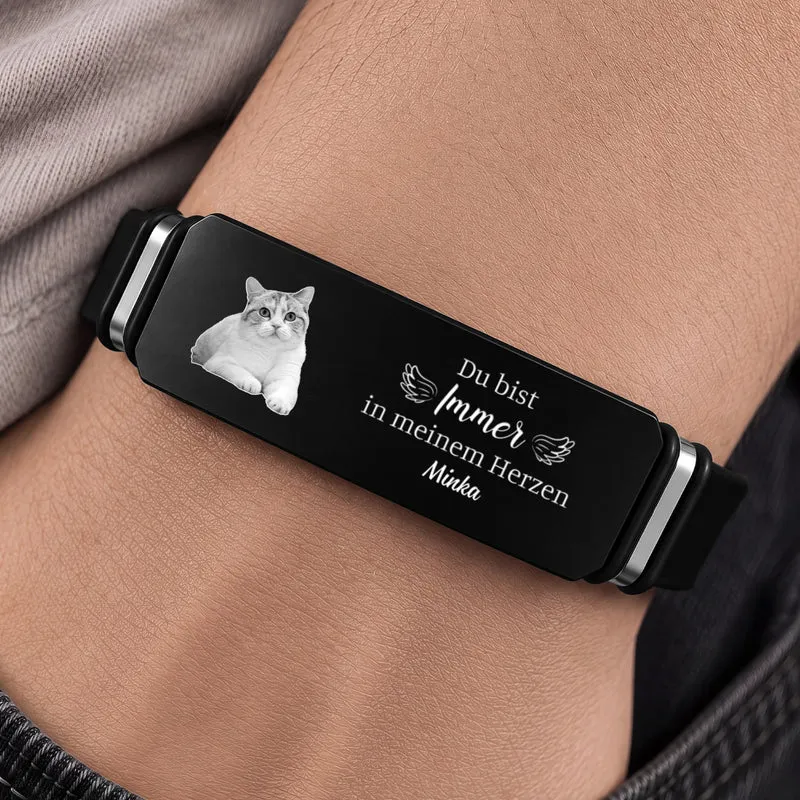 Für Immer Geliebt Für Immer Vermisst - Personalisierte Trauergeschenke | Silikon Armband Foto Haustiere