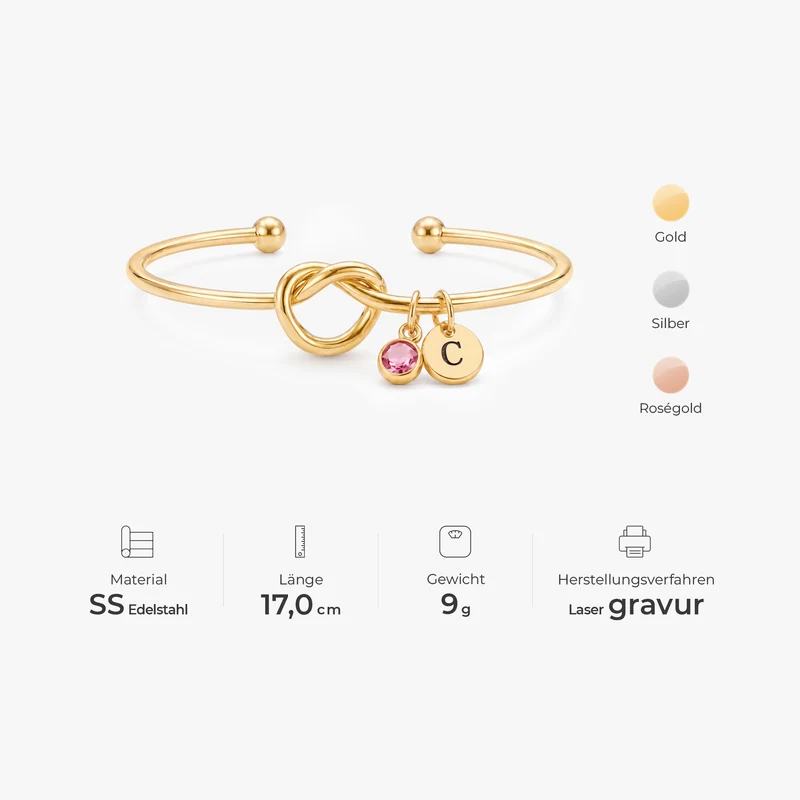 Geburtstein - Personalisiertes Geschenk | Armband Mit Buchstaben Für Männer Frauen