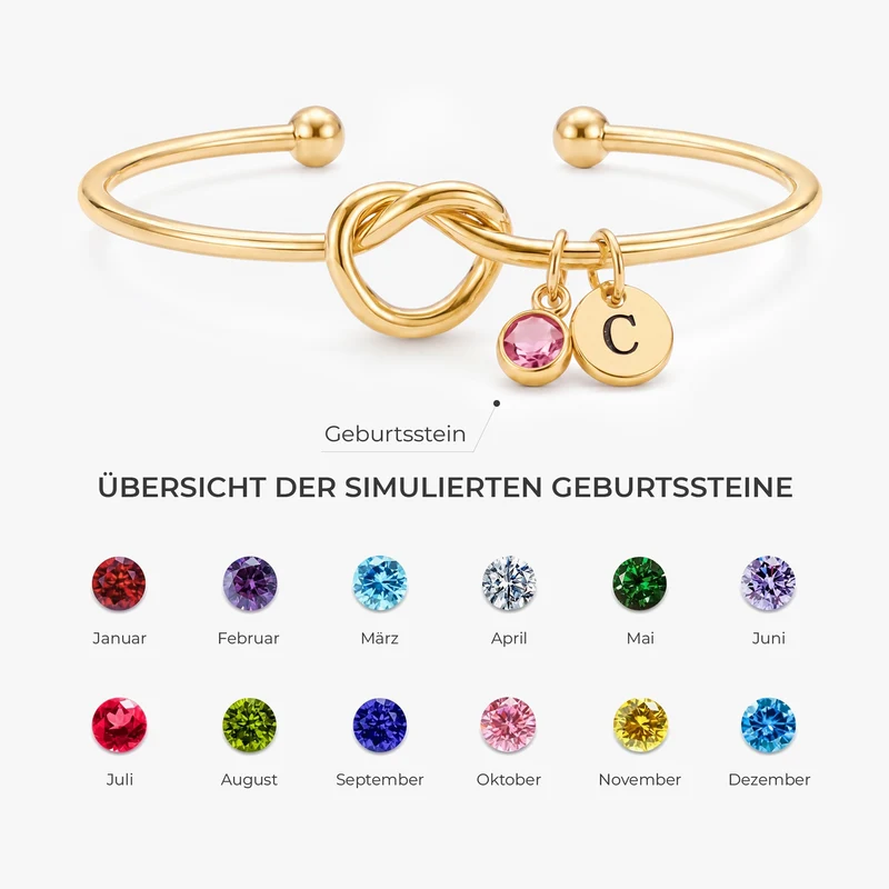 Geburtstein - Personalisiertes Geschenk | Armband Mit Buchstaben Für Männer Frauen