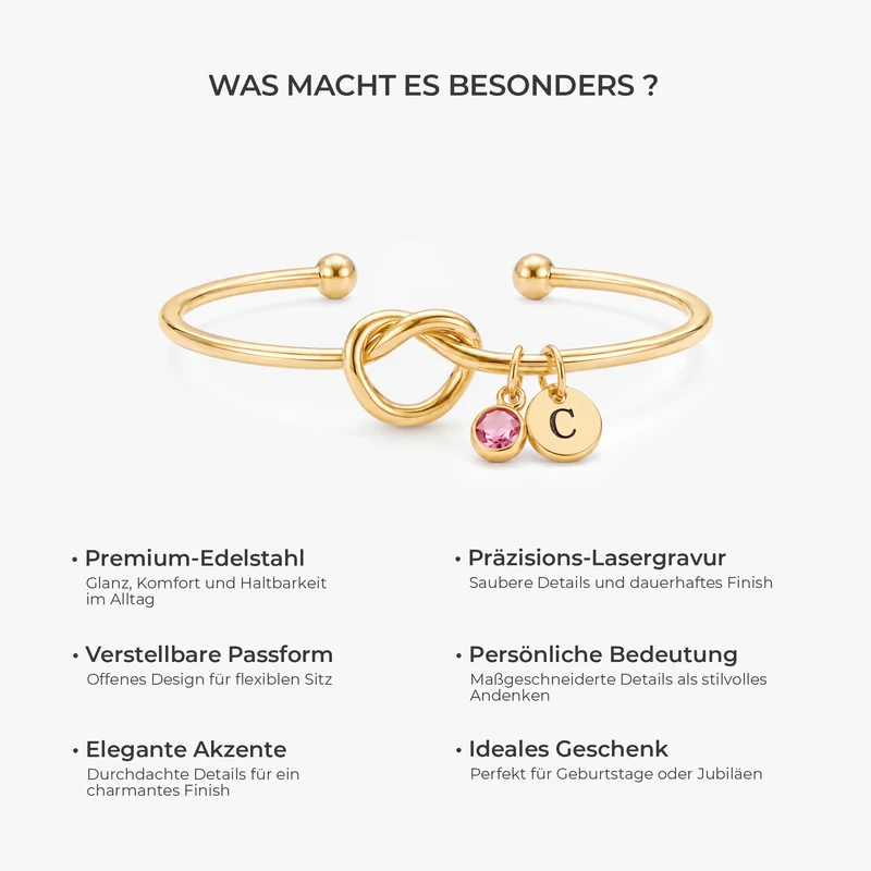 Geburtstein - Personalisiertes Geschenk | Armband Mit Buchstaben Für Männer Frauen