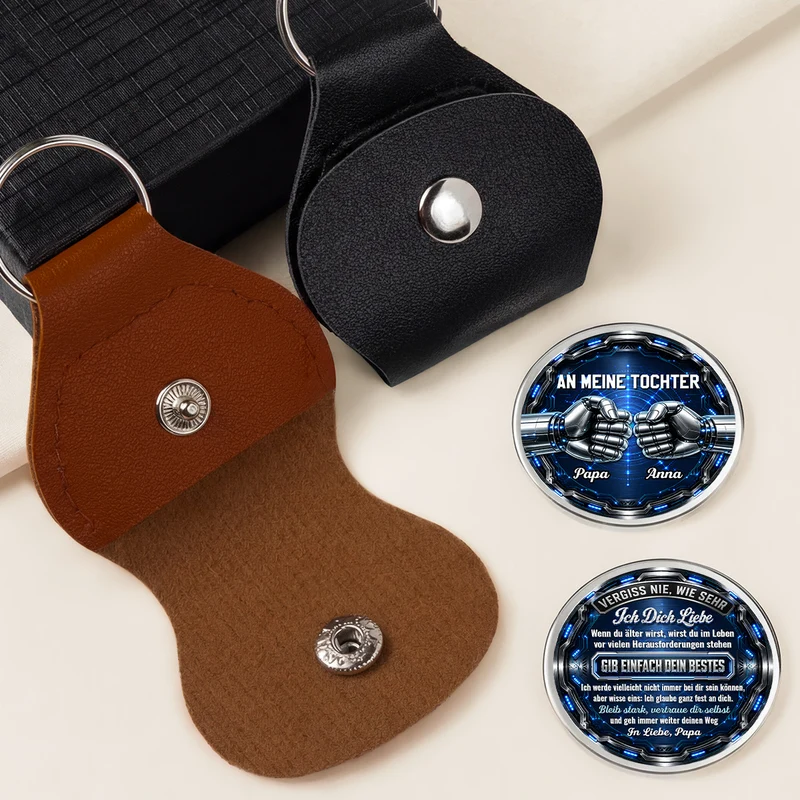 [3D-Optik] Vergiss Nie Wie Sehr Ich Dich Liebe - Personalisiertes Geschenk | Pocket Hug Schlüsselanhänger Enkel Enkelin Sohn Tochter