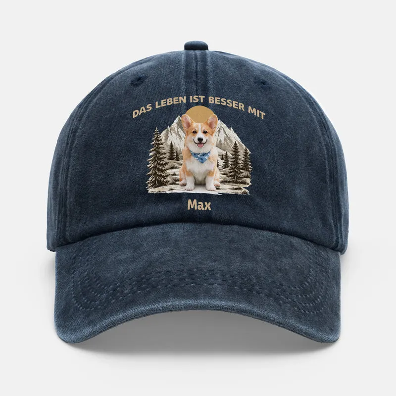 Das Leben Ist Besser Mit - Personalisierte Geschenke Foto | Washed Cap Haustiere