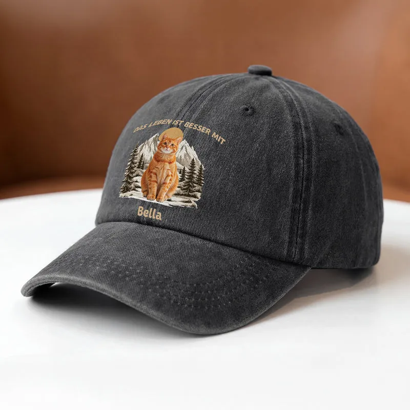 Das Leben Ist Besser Mit - Personalisierte Geschenke Foto | Washed Cap Haustiere