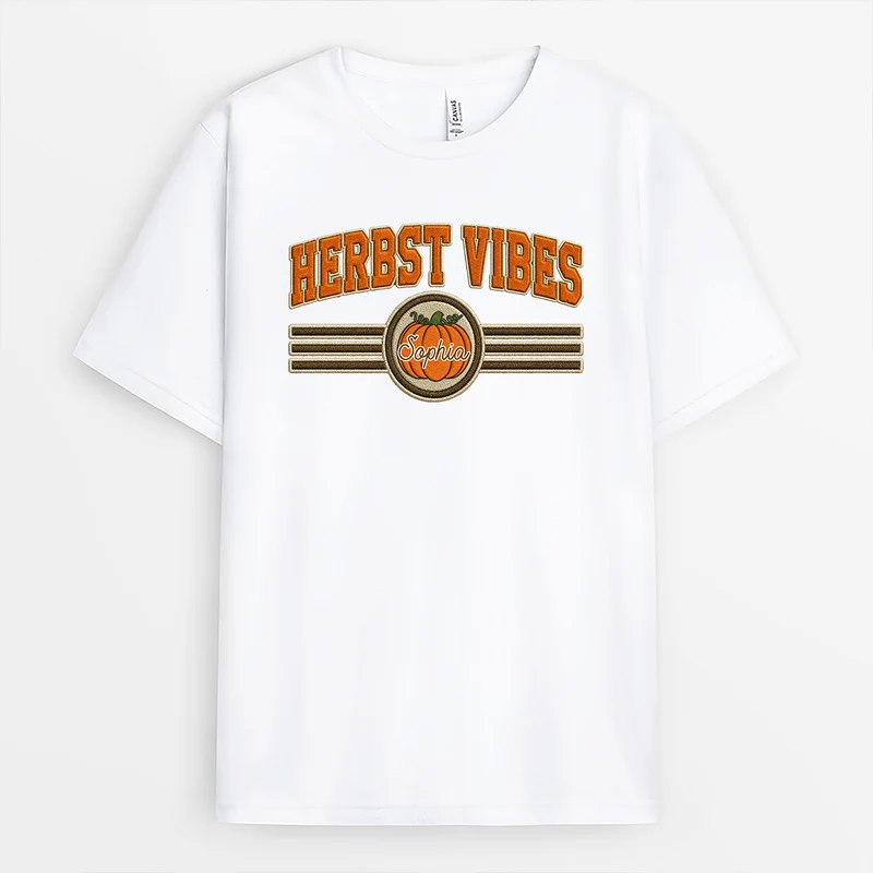 [3D-Optik] Herbst Vibes - Personalisiertes Geschenk | T Shirts Damen Männer