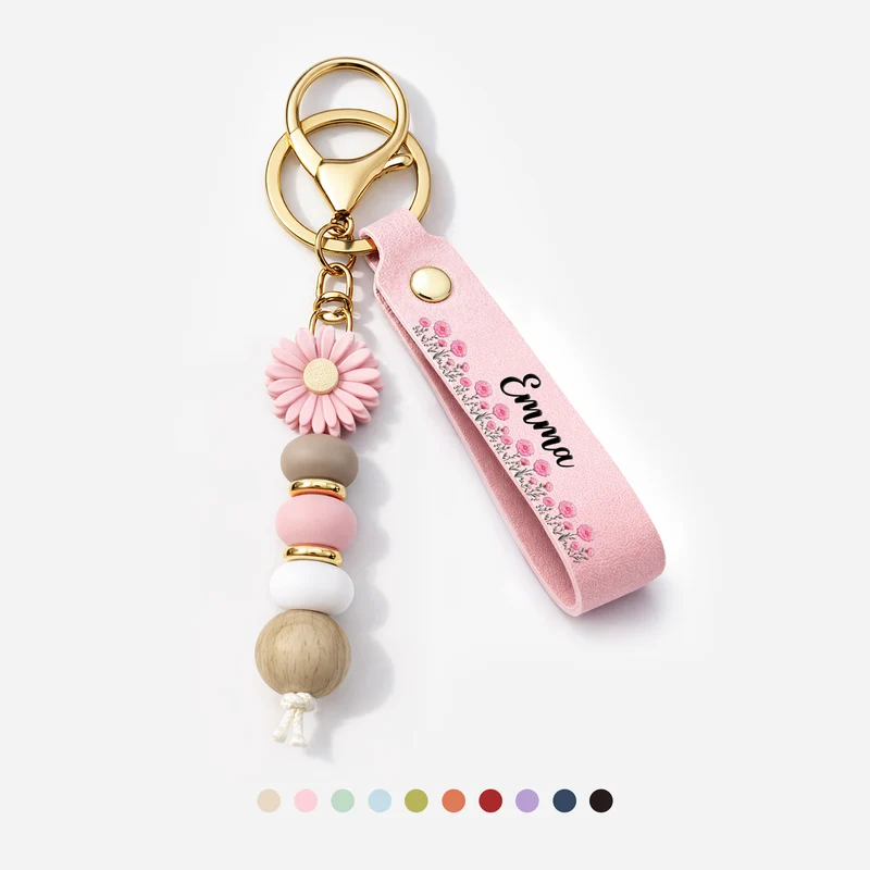 Geburtsmonat Blume - Personalisiertes Geschenk Garten | Daisy Schlüsselanhänger Frauen