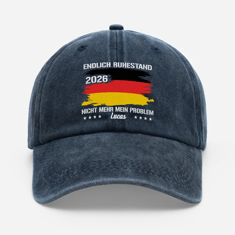 Endlich Ruhestand Nicht Mehr Mein Problem - Personalisiertes Geschenk | Washed Cap