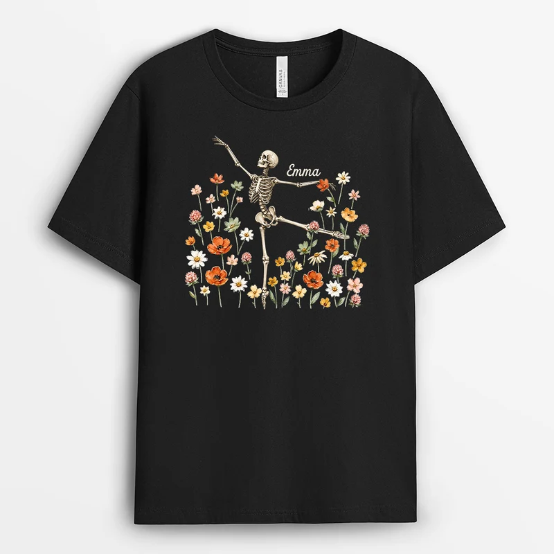 Skelett Ballerina - Personalisiertes Geschenk | T Shirts Damen Halloween