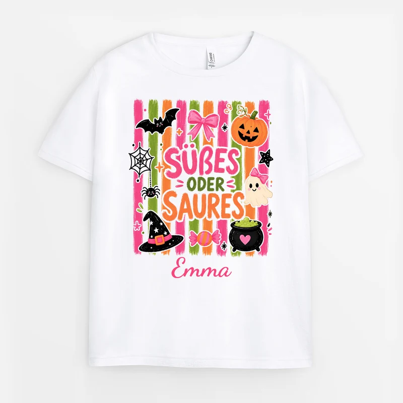 Süßes Oder Saures - Personalisiertes Geschenk | T-Shirts Kinder Halloween