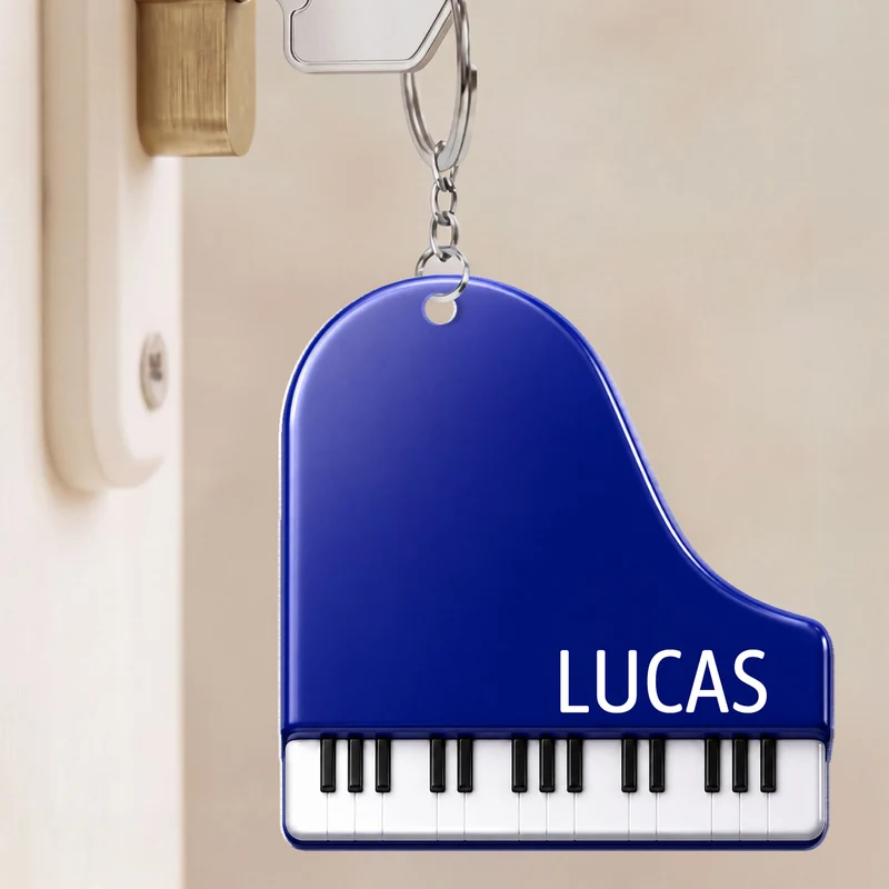 Klavier + Name - Personalisiertes Geschenk | Acryl Schlüsselanhänger
