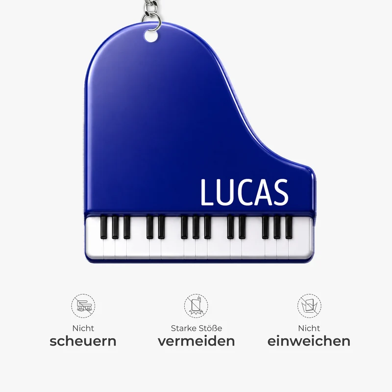 Klavier + Name - Personalisiertes Geschenk | Acryl Schlüsselanhänger