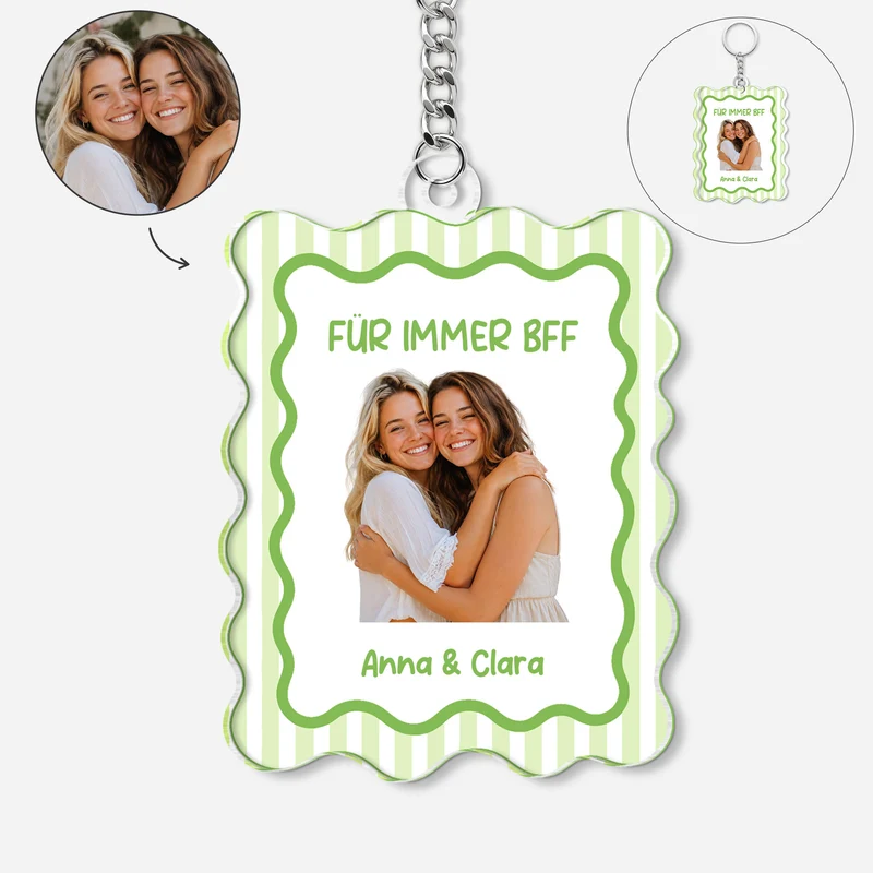 Besties Für Immer - Personalisierte Geschenke Foto | Acryl Schlüsselanhänger Beste Freunde