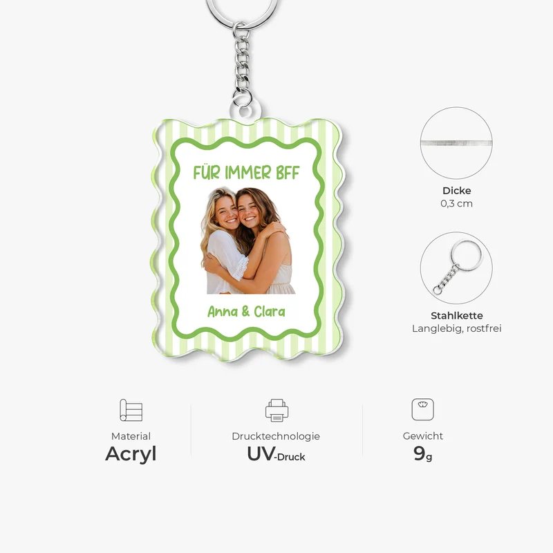 Besties Für Immer - Personalisierte Geschenke Foto | Acryl Schlüsselanhänger Beste Freunde