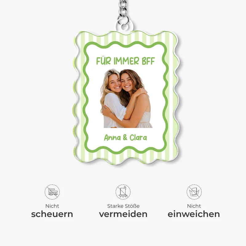 Besties Für Immer - Personalisierte Geschenke Foto | Acryl Schlüsselanhänger Beste Freunde