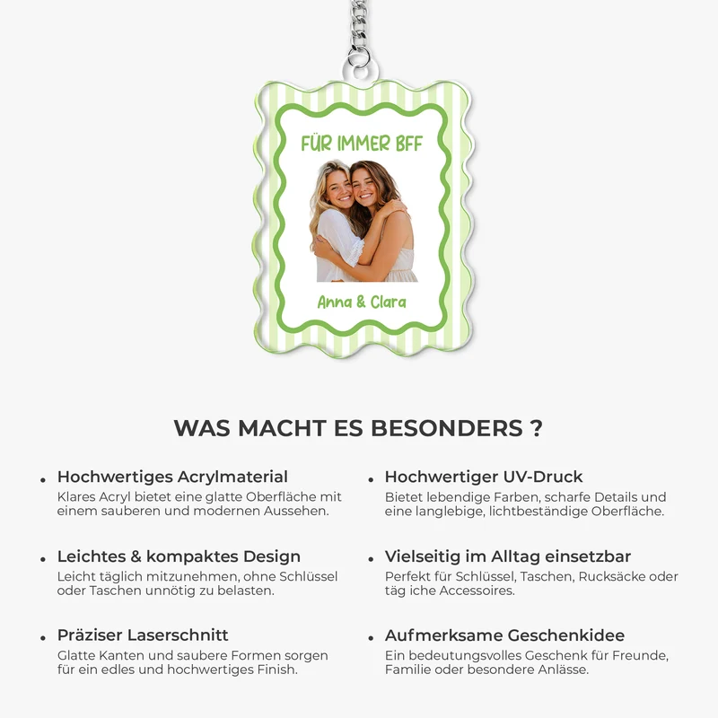 Besties Für Immer - Personalisierte Geschenke Foto | Acryl Schlüsselanhänger Beste Freunde