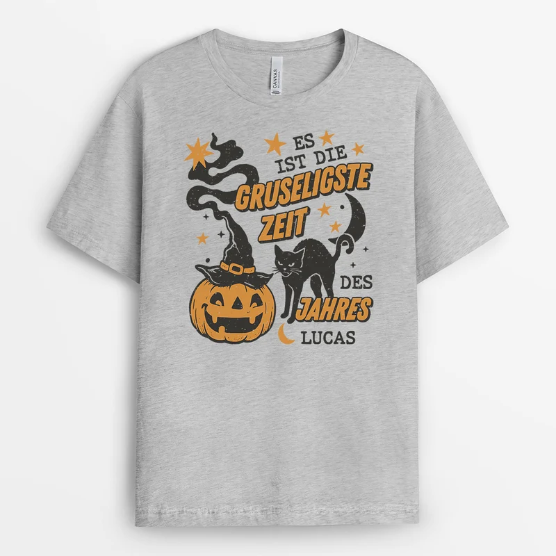 Es Ist Die Gruseligste Zeit Des Jahres - Personalisiertes Geschenk | Shirt Halloween Damen Männer Weiß