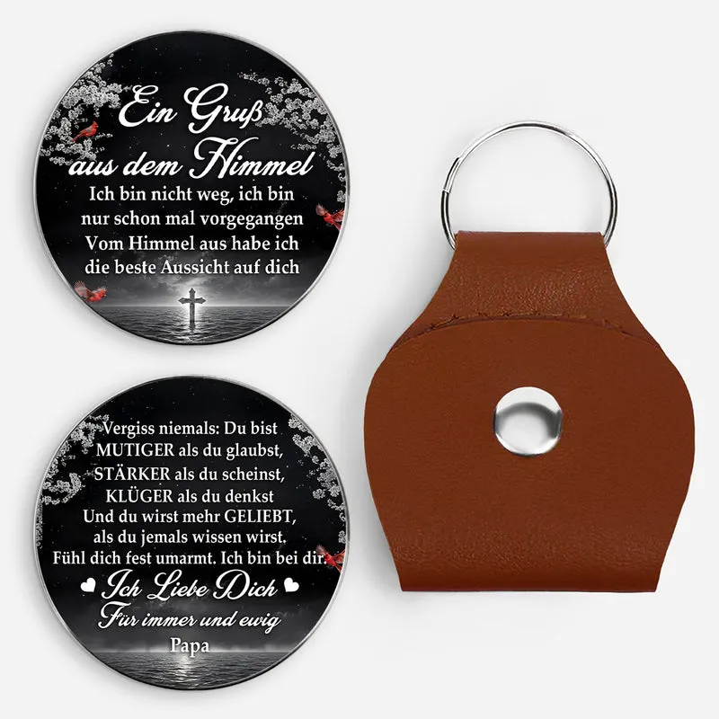 Ein Gruß Aus Dem Himmel - Personalisierte Trauergeschenke | Pocket Hug Schlüsselanhänger Papa Mama