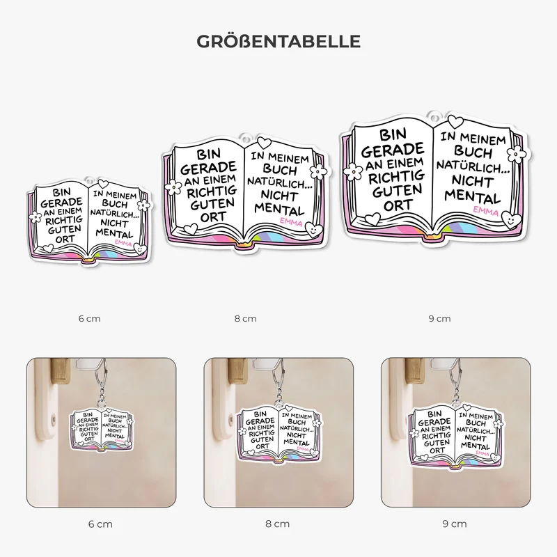 Bin Gerade An Einem Richtig Guten Ort - Personalisierte Geschenke Für Leseratten Frauen Männer | Acryl Schlüsselanhänger