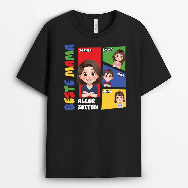 Bester Papa Aller Zeiten - Personalisiertes Geschenk | Mama Papa Shirt Comic Panel