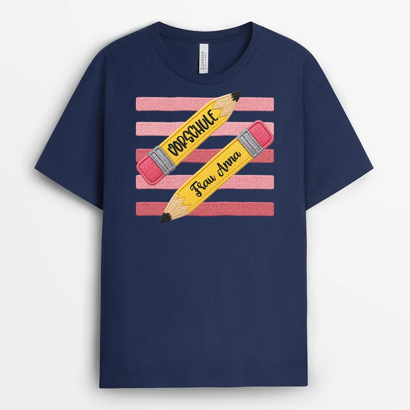 Schulkind Bleistift Geschenkschleife - Personalisiertes Geschenk Lehrer | T Shirt