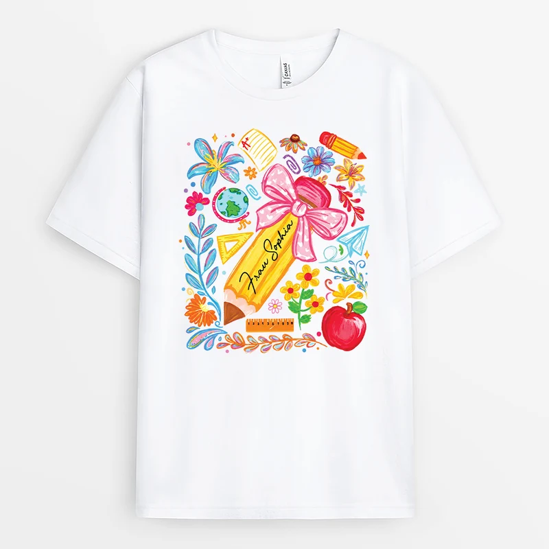 Geschenkschleife Buntstifte - Personalisiertes Geschenk Lehrer | T Shirt