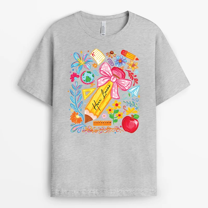 Geschenkschleife Buntstifte - Personalisiertes Geschenk Lehrer | T Shirt