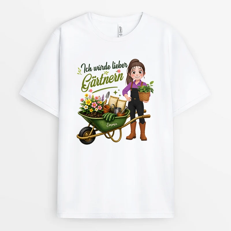 Ich Würde Lieber Gärtnern - Personalisiertes Geschenk Garten | T Shirts Damen Herren