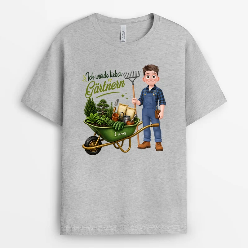 Ich Würde Lieber Gärtnern - Personalisiertes Geschenk Garten | T Shirts Damen Herren