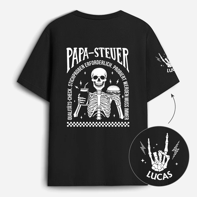 Probiert Werden Muss Immer - Personalisiertes Geschenk | T-Shirt Mit Rücken- Und Ärmelprint Lustig Opa Papa
