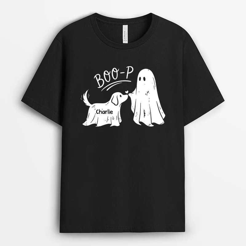 Boo P - Personalisiertes Geschenk | Halloween T Shirt Hund Katze