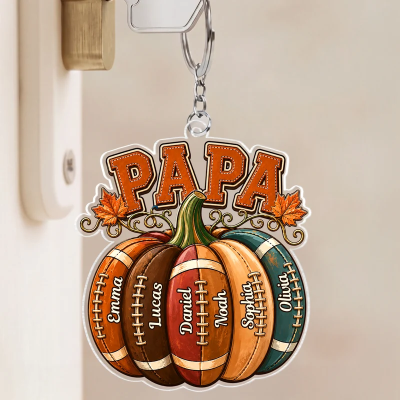 Amerikanischer Fußball - Personalisiertes Geschenk | Acryl Schlüsselanhänger Mama Papa Herbst