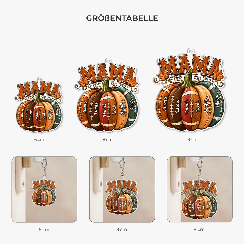 Amerikanischer Fußball - Personalisiertes Geschenk | Acryl Schlüsselanhänger Mama Papa Herbst