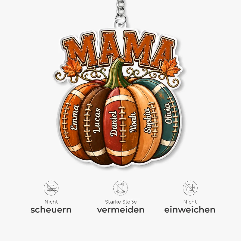 Amerikanischer Fußball - Personalisiertes Geschenk | Acryl Schlüsselanhänger Mama Papa Herbst