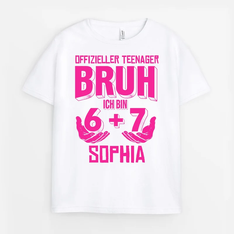 Offizieller Teenager Bruh Ich Bin 6 + 7 - Personalisierte Geschenke Lustig | T-Shirts Kinder