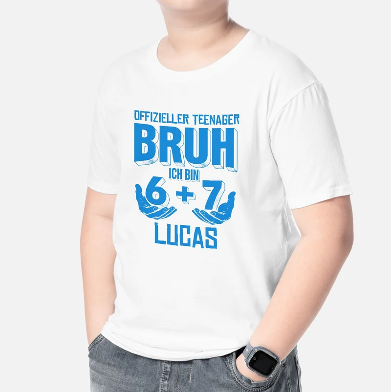 Offizieller Teenager Bruh Ich Bin 6 + 7 - Personalisierte Geschenke Lustig | T-Shirts Kinder