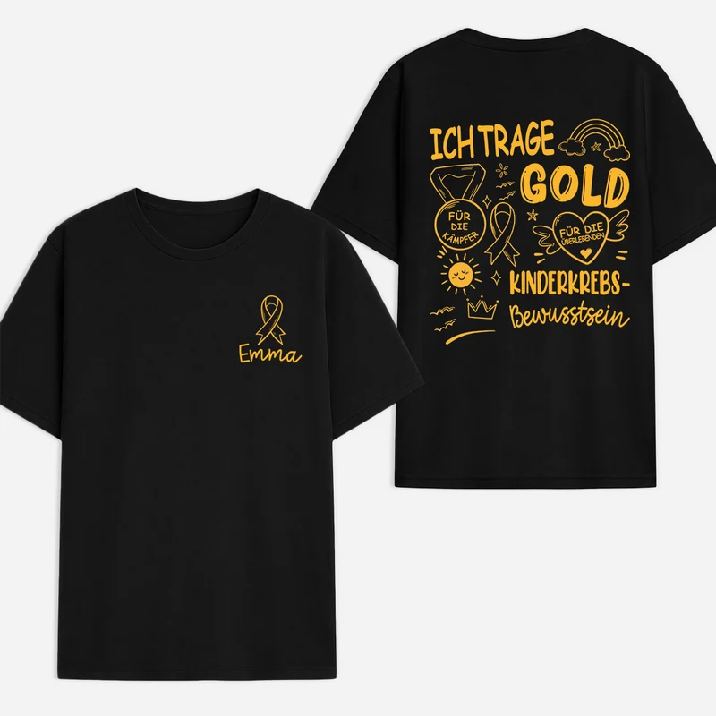 Gemeinsam Gegen Kinderkrebs - Personalisiertes Geschenk | T Shirt Bedrucken Beidseitig