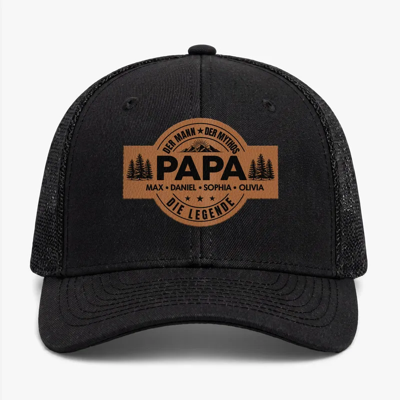 Der Mann Der Mythos Die Legende - Personalisiertes Geschenk | Cap Mit Lederpatch Papa Opa